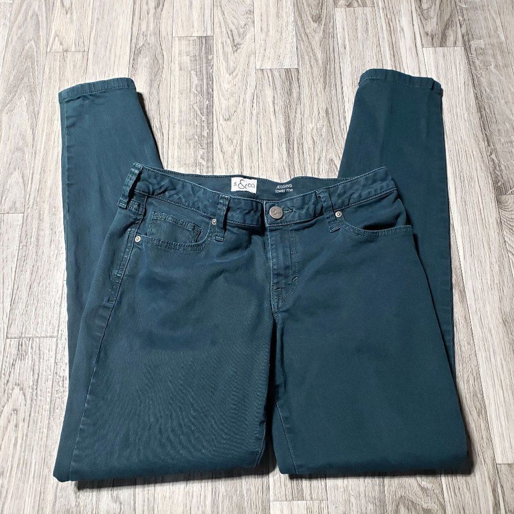 (3/$35) S & Co Lower Rise Green Jegging Pants
